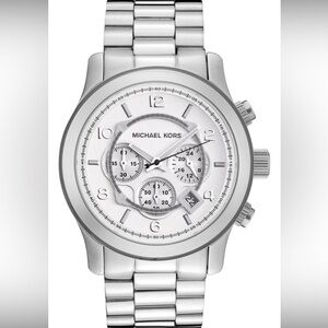 Michael Kors Runway MK8086 Watch – Silver Tone | Unisex | EUC